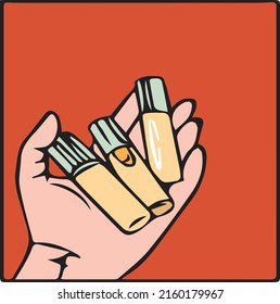 Belleza y maquillaje. Configurar iconos de rutina definidos en el estilo de línea. Ilustración vectorial.cosméticos.afiches.