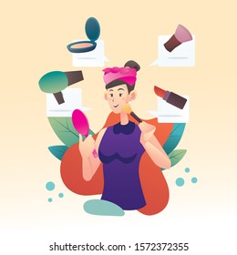 Beauty Make Up tutorial vlogger Illustration