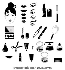 Beauty and make up vector black icons,eps10 - Shutterstock ID 1028738965