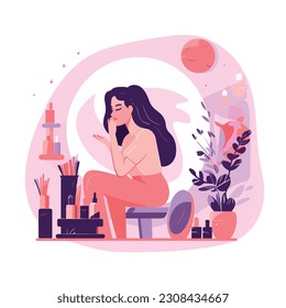 Belleza y maquillaje de ilustración vectorial plana 