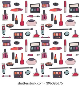 Beauty makeup hand drawn icon doodle illustration