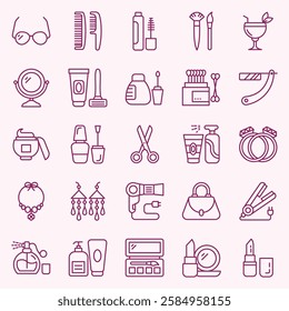 BEAUTY AND MAKEUP ICON SET