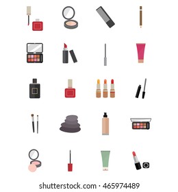 Beauty and makeup icon set