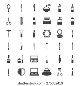 Beauty and makeup icons, isolated on white background
