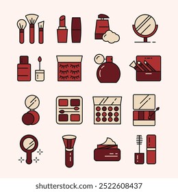 BELEZA - MAQUIAGEM - CONJUNTO DE ÍCONES DE PRODUTOS