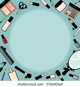 Beauty and makeup theme background