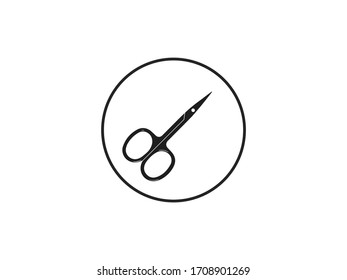 Beauty, manicure, scissors icon. Vector illustration, flat design.