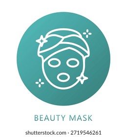Máscara De Belleza Gradient Fill, Mini Icono De Ilustración Relacionado Con El Cuidado Personal, Tienda De Belleza, Cuidado Corporal Y Más. Uso Para El Concepto Moderno, Ui, Web Ux Y Desarrollo De App.