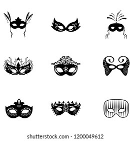  beauty mask icon set vector