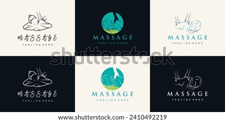 Beauty massage logo design bundle with Premium Vector creative concept