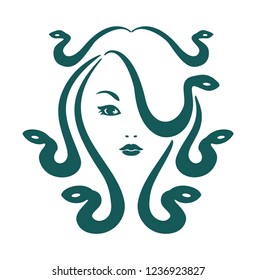 beauty medusa logo head