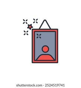 beauty mirror icon. vector.Editable stroke.linear style sign for use web design,logo.Symbol illustration.