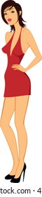 beauty model woman posing vector illustration