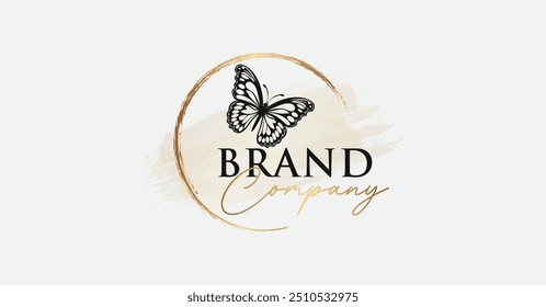 Beauty Monarch Butterfly Luxury Logo