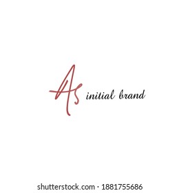 AS beauty monogram and elegant logo design