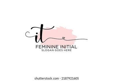 IT beauty monogram and elegant logo design handwriting logo of initial signature, wedding, fashion, floral and botanical with creative template.
