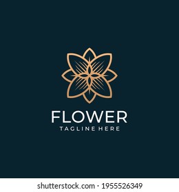 Beauty monogram flower logo vector design concept for spa company. Logo can be used for icon, brand, identity, zen, fashion, decoration, health, wellness, and business company