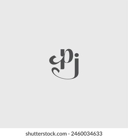 beauty monogram initial logo simple and minimalism PJ Classy black fashion letter