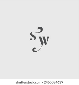 beauty monogram initial logo simple and minimalism SW Classy black fashion letter