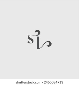 beauty monogram initial logo simple and minimalism SL Classy black fashion letter