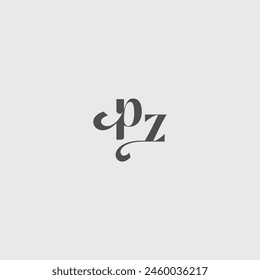 beauty monogram initial logo simple and minimalism PZ Classy black fashion letter