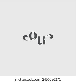 beauty monogram initial logo simple and minimalism OU Classy black fashion letter