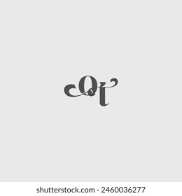 beauty monogram initial logo simple and minimalism OT Classy black fashion letter