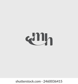 beauty monogram initial logo simple and minimalism MH Classy black fashion letter