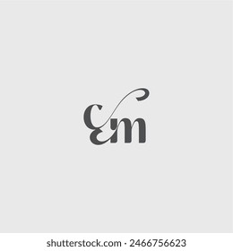 beauty monogram initial logo simple and minimalism CM Classy black fashion letter