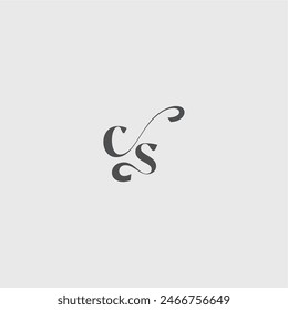 Monograma de belleza Logo inicial simple y minimalista CS Carta de moda negra con clase