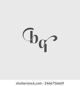 Monograma de belleza Logo inicial simple y minimalista BQ Carta de moda negra con clase