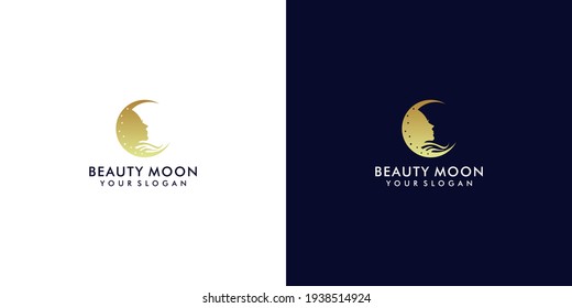 Beauty Moon Face Logo Design