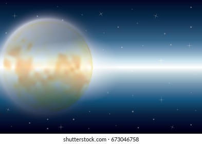 The Beauty of the Moon in Nature , Vector illustrations landscape