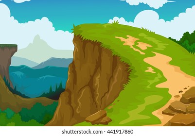beauty mountain cliff landscape background