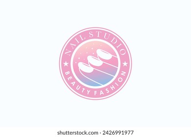 beauty nail element design with beauty and fashion modern concept