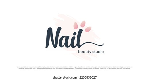 Beauty nail logo design vector with unique concept