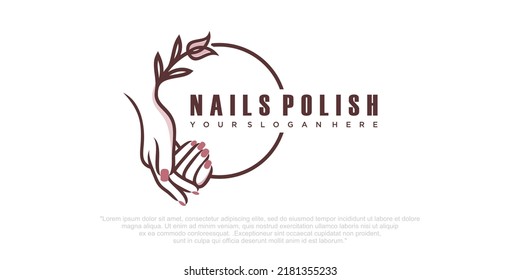 Beauty nail salon logo illustration