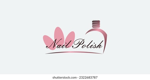 beauty nails polish logo design with modern concept