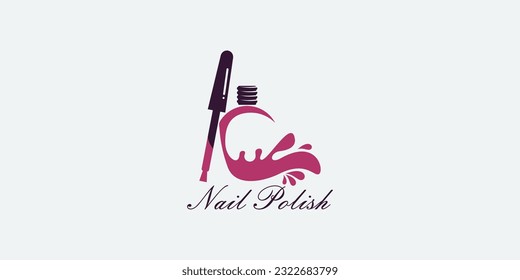 beauty nails polish logo design with modern concept