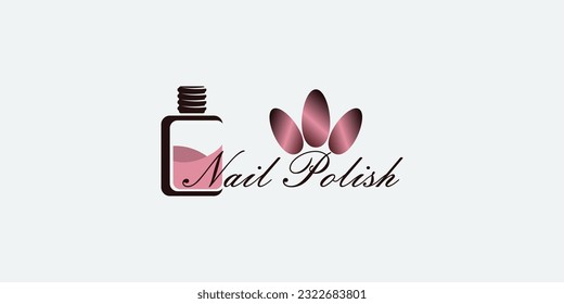 beauty nails polish logo design with modern concept