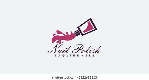 beauty nails polish logo design with modern concept