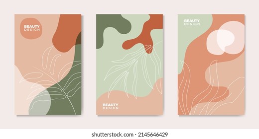 Ilustración del vector de fondo natural de belleza conjunto de estilo boho. Adecuado para cobertura, invitación, banner, fondo de pantalla, etc.