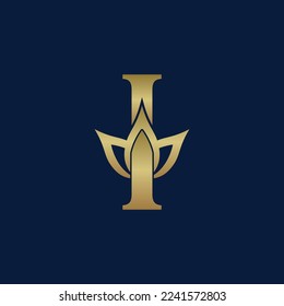 BEAUTY NATURAL CROWN BRAND LOGO DESIGN LETTER I