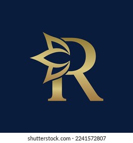 BEAUTY NATURAL CROWN BRAND LOGO DESIGN LETTER R