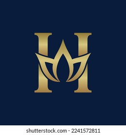BEAUTY NATURAL CROWN BRAND LOGO DESIGN LETTER H