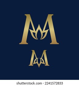 BEAUTY NATURAL CROWN BRAND LOGO DESIGN LETTER M