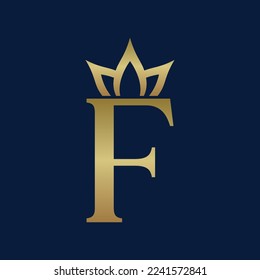 BEAUTY NATURAL CROWN BRAND LOGO DESIGN LETTER F