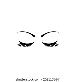 beauty natural long lash extensions closed eye logo design