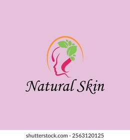 beauty natural skin care logo design vector