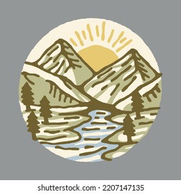 Beauty nature for adventure graphic illustration vector art t-shirt design